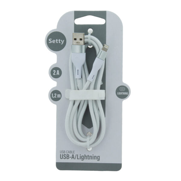 Setty USB - Lightning cablu 1,2 m 2A KNA-L-1.220 Alb