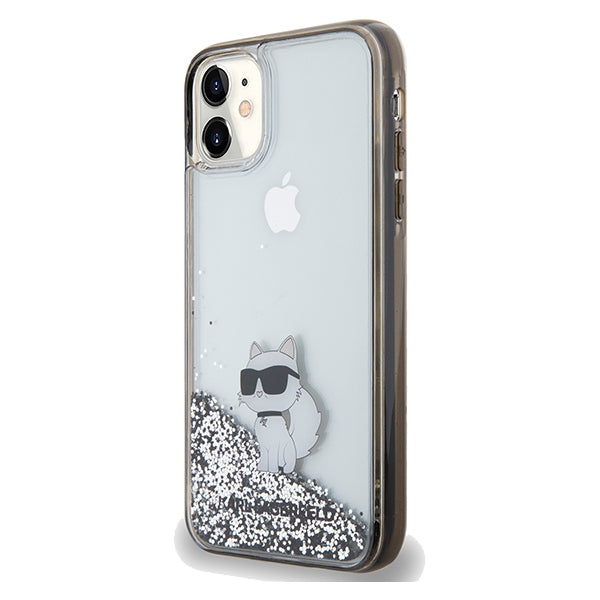 Husă pentru Karl Lagerfeld iPhone 11 KLHCN61LKCNSK transparent HC LIQ. GLITTER C – Transparent