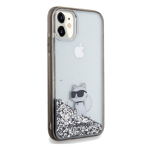 Husă pentru Karl Lagerfeld iPhone 11 KLHCN61LKCNSK transparent HC LIQ. GLITTER C – Transparent