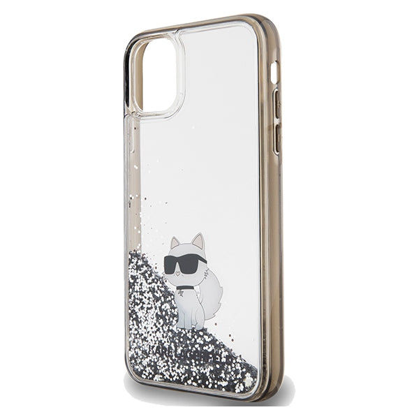 Husă pentru Karl Lagerfeld iPhone 11 KLHCN61LKCNSK transparent HC LIQ. GLITTER C – Transparent