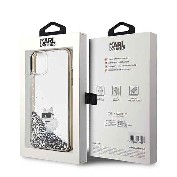 Husă pentru Karl Lagerfeld iPhone 11 KLHCN61LKCNSK transparent HC LIQ. GLITTER C – Transparent