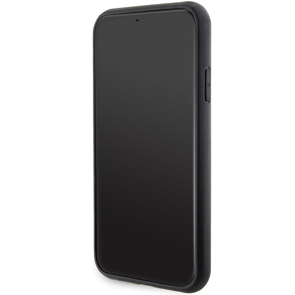 Husă pentru Karl Lagerfeld iPhone 11 KLHCN61GSAKCPK black HC GRIPSTAND SAFFIANO KC PINS – Negru