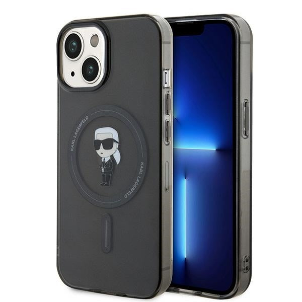 Husa Karl Lagerfeld pentru iPhone 15 6,1" Negru Hardcase IML Ikonik Magsafe