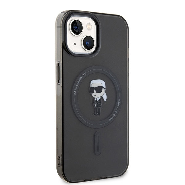 Husă pentru iPhone 15 Karl Lagerfeld 6,1" KLHMP15SHFCKNOK black hard IML Ikonik MagSafe – Negru