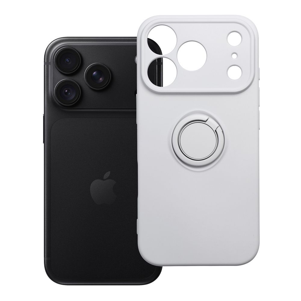 Husa Silicone Ring pentru iPhone 18 Pro / 17 Pro Argintiu