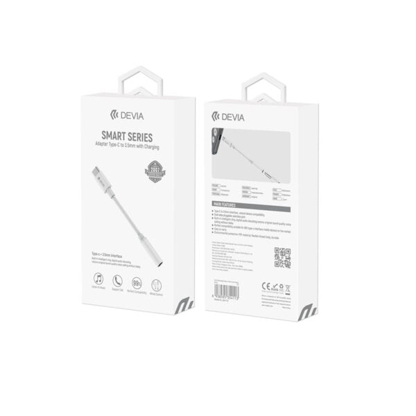 Devia adapter EC608 USB-C - jack 3,5mm Alb