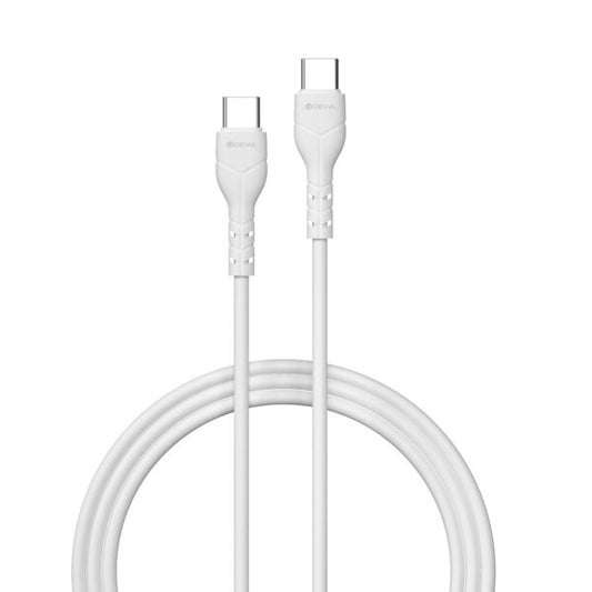 Devia cablu Kintone EC151 USB-C - USB-C 1,0 m 3A Alb
