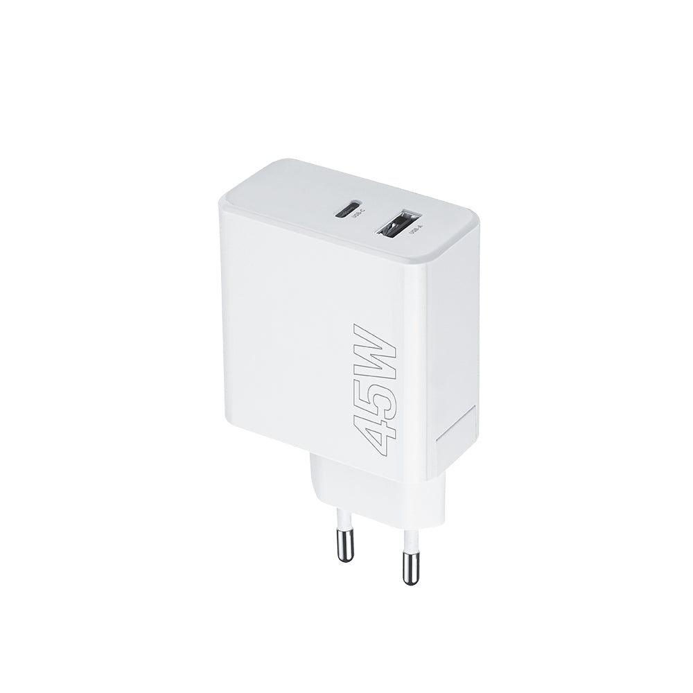 Incarcator Maxlife Mxtc-07-45ac PD QC 1x Usb-c 1x USB 45W Alb