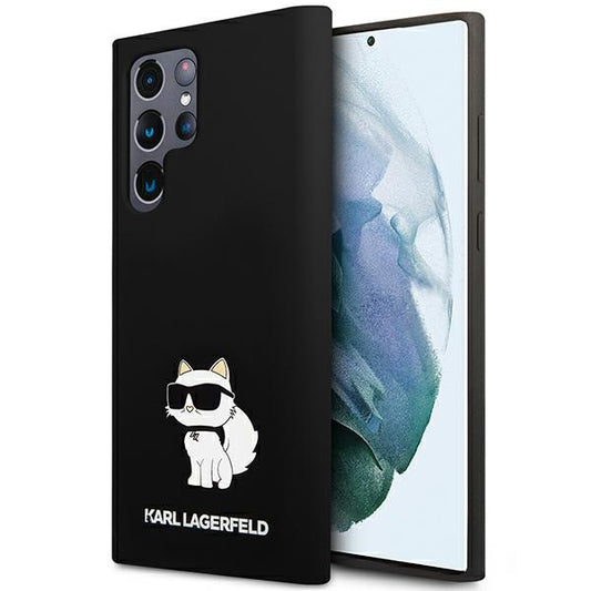 Husă pentru Samsung Galaxy S24 Ultra Karl Lagerfeld KLHCS24LSNCHBCK black HC SILICONE NFT CHOUPETTE – Negru