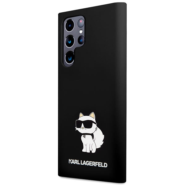 Husă pentru Samsung Galaxy S24 Ultra Karl Lagerfeld KLHCS24LSNCHBCK black HC SILICONE NFT CHOUPETTE – Negru