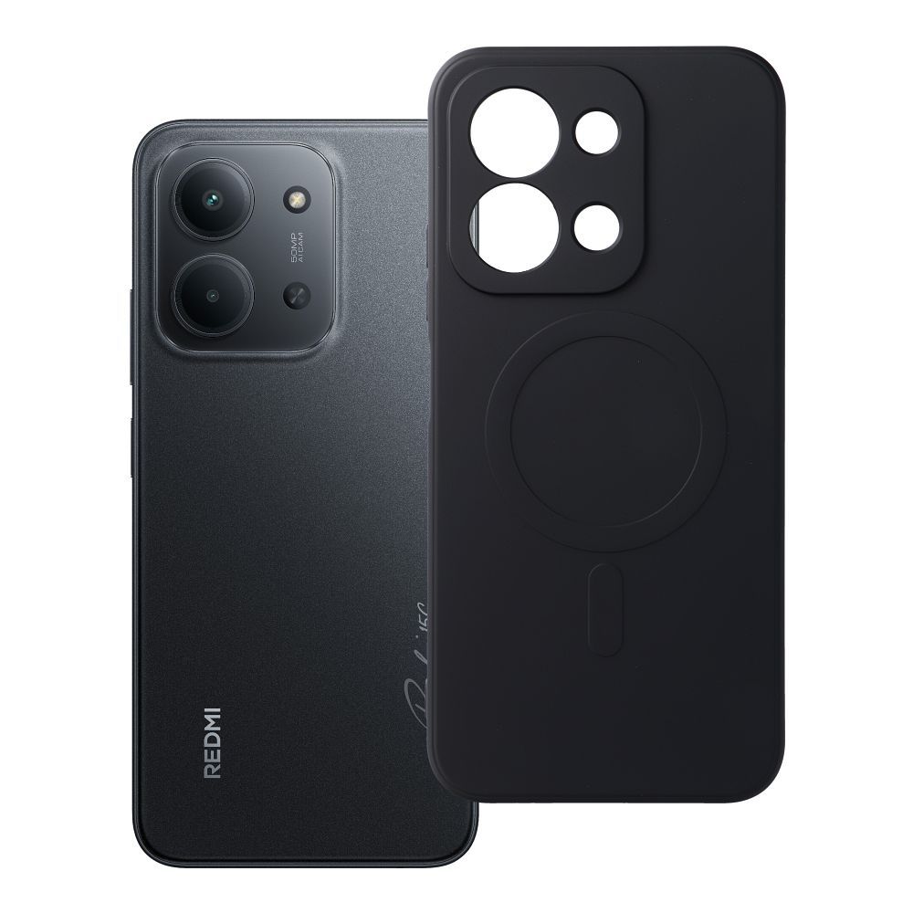 Husa Silicone Mag pentru Xiaomi Redmi 15C (173,16 X 81,07 X 8,2) Compatible cu Magsafe (Camera Protection) Negru