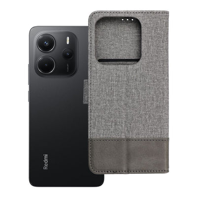 Husa Gomma Book Flip pentru Xiaomi Redmi Note 14 5G Gri