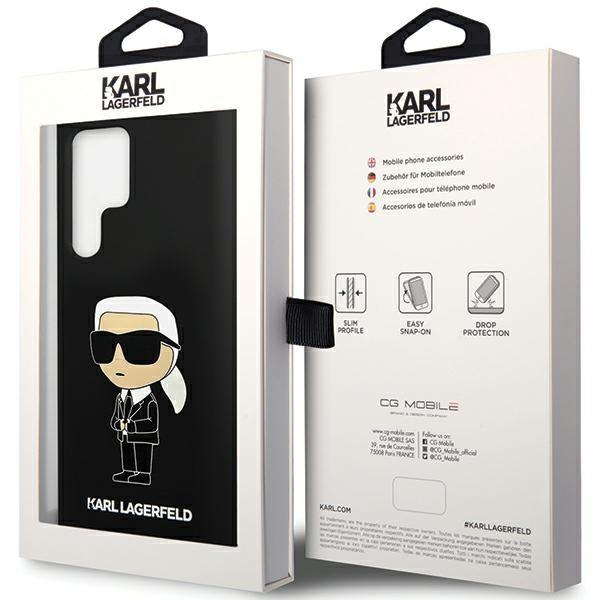 Husă pentru Samsung Galaxy S24 Ultra Karl Lagerfeld KLHCS24LSNIKBCK black HC SILICONE NFT IKONIK – Negru