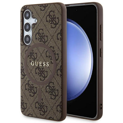 Husa Guess pentru Samsung Galaxy S24 Guhms24sg4gfrw Maro HC Magsafe PU 4G Ring Classic Logo