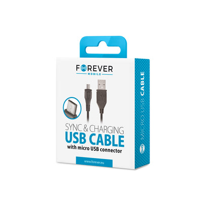Cablu Forever USB - Microusb 1,0 M 1A Negru