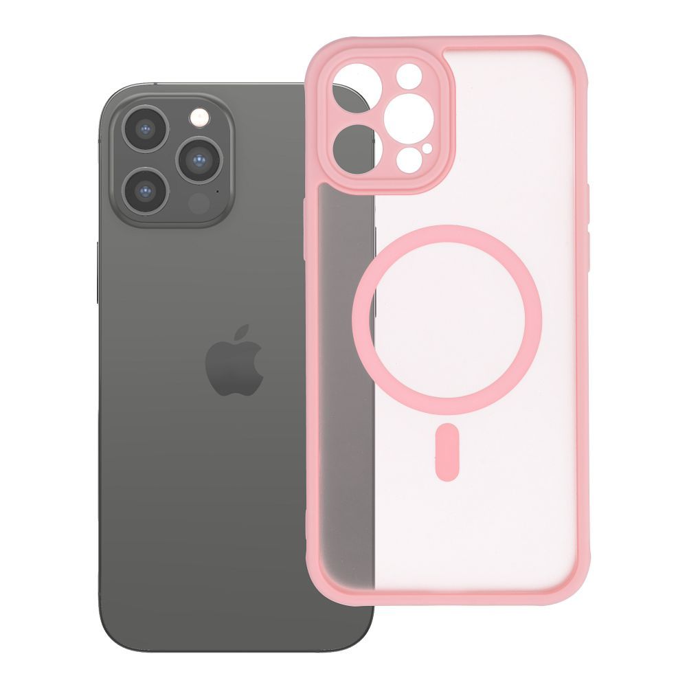 Husa Full mat Mag pentru iPhone 12 PRO MAX Compatible cu Magsafe Roz deschis