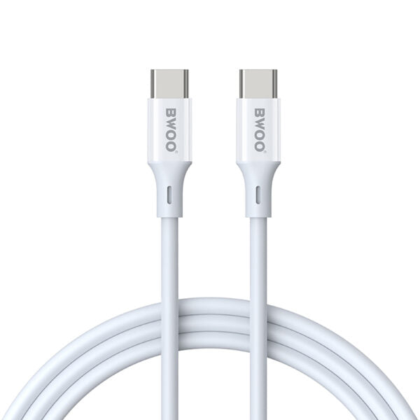 BWOO cablu USB-C - USB-C 1m 60W ABS + TPE X282 C-C Alb