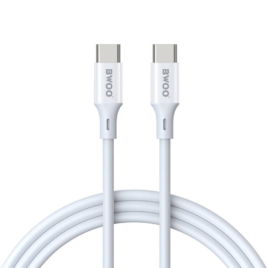 BWOO cablu USB-C - USB-C 1m 60W ABS + TPE X282 C-C Alb