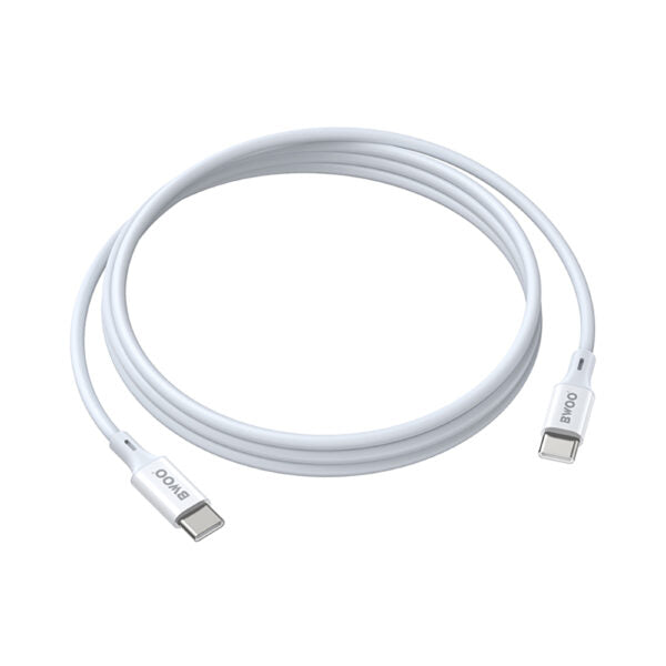 BWOO cablu USB-C - USB-C 1m 60W ABS + TPE X282 C-C Alb