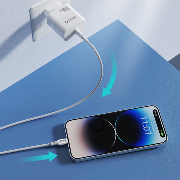 BWOO cablu USB-C - Lightning 1m 27W ABS + TPE X283 C-L Alb