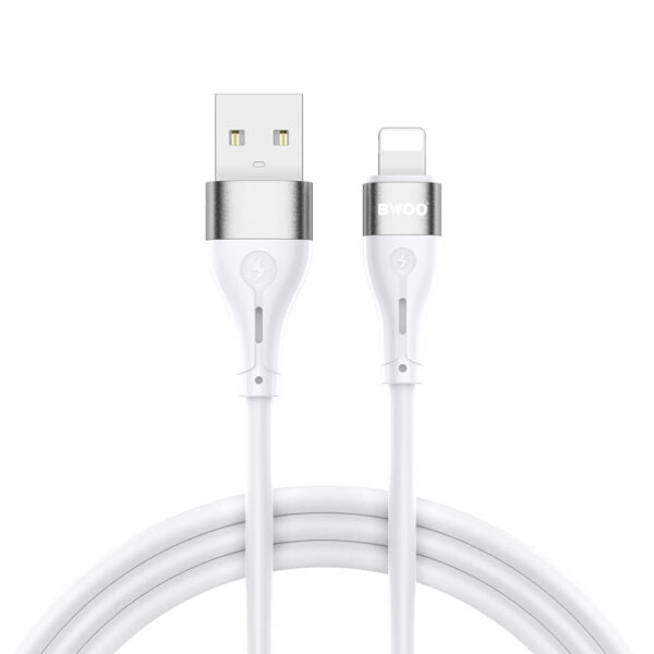 BWOO cablu USB - Lightning 1m 3A Minimalist Silicone Alb X280L