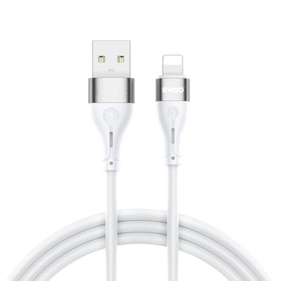 Cablu BWOO USB - Lightning 1m 3A Minimalist Silicone Alb X280l