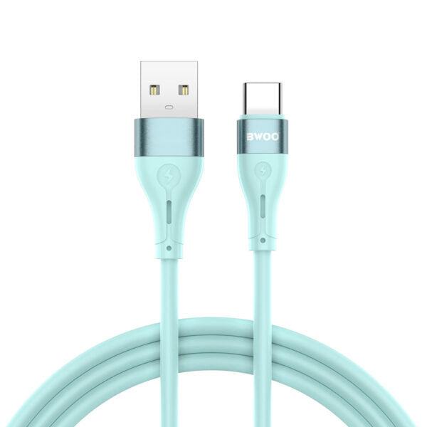 BWOO cablu USB - USB-C 1m 3A Minimalist Silicone Verde X280C