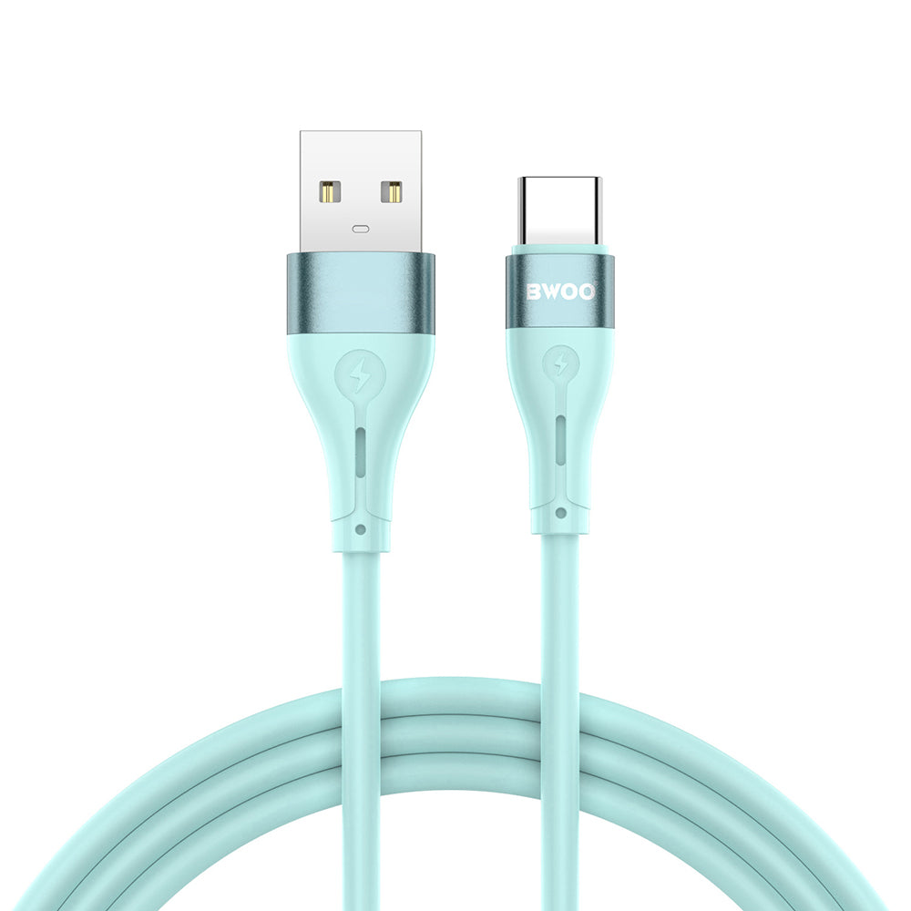 BWOO cablu USB - USB-C 1m 3A Minimalist Silicone Verde X280C