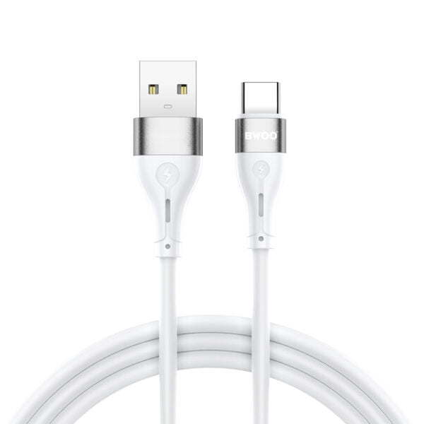 BWOO cablu USB - USB-C 1m 3A Minimalist Silicone Alb X280C