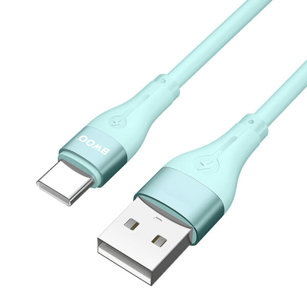 BWOO cablu USB - USB-C 1m 3A Minimalist Silicone Verde X280C