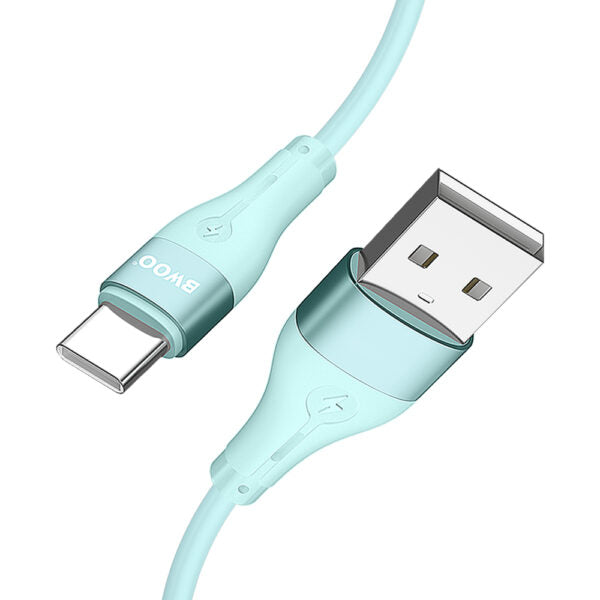 BWOO cablu USB - USB-C 1m 3A Minimalist Silicone Verde X280C
