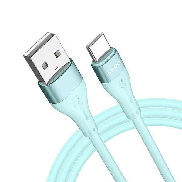 BWOO cablu USB - USB-C 1m 3A Minimalist Silicone Verde X280C