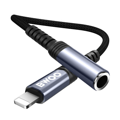 Adaptor BWOO AUX 3.5mm - Lightning Negru Bz48