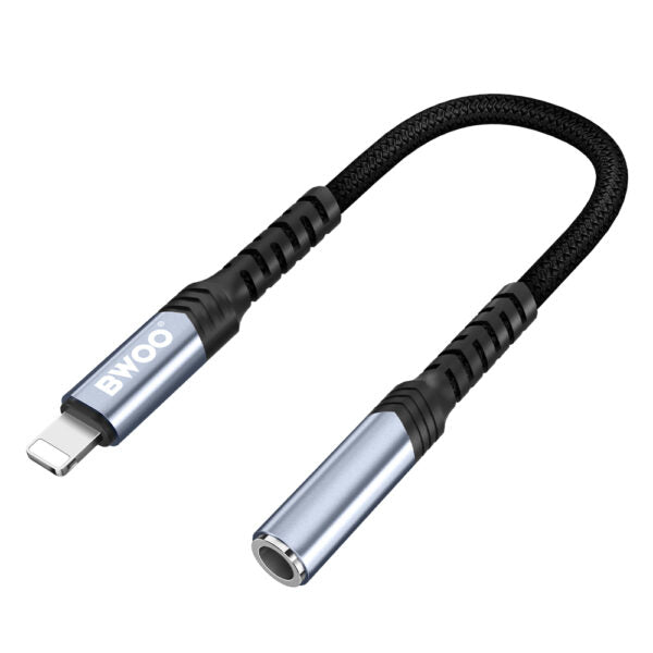 BWOO Adapter AUX 3.5mm - Lightning Negru BZ48