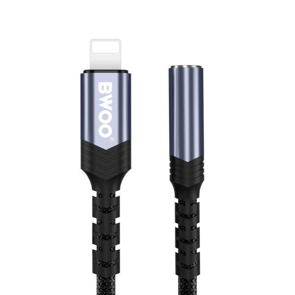 BWOO Adapter AUX 3.5mm - Lightning Negru BZ48