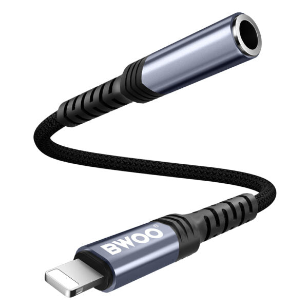 BWOO Adapter AUX 3.5mm - Lightning Negru BZ48