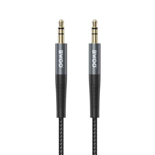 BWOO cablu AUX 3.5mm - 3.5mm Nylon Braided + Aluminum Alloy Shell BO-AUX064 Negru