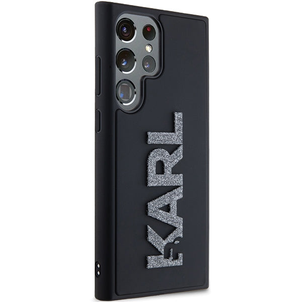 Husă pentru Samsung Galaxy S24 Ultra Karl Lagerfeld KLHCS24L3DMBKCK black HC 3D logo glitter – Negru
