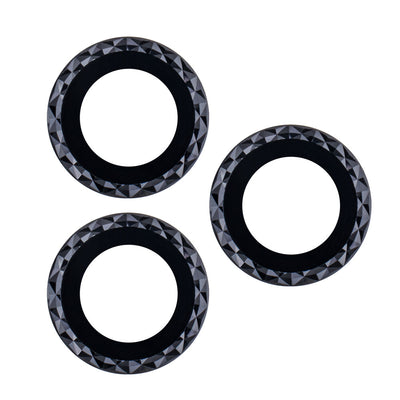 Folie Set folii camera pentru iPhone 12 Pro 6,1" Negru Rhombus (3 Pcs)