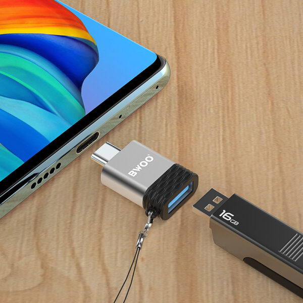 BWOO Adapter USB - USB-C Gri OTG BZ-35