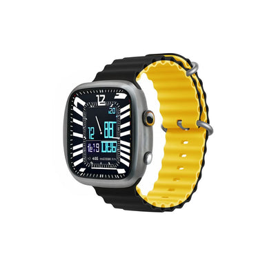 Curea Devia Deluxe Sport6 pentru Apple Watch 44mm/ 45mm/ 46mm/ 49mm Negru Galben