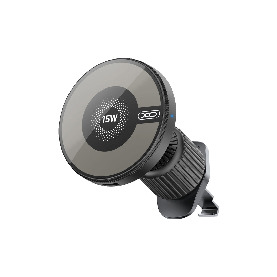 Suport auto XO Magnetic Cx025 cu Wireless Inductive Incarcator 15W Negru grila de ventilatie pentru Magsafe