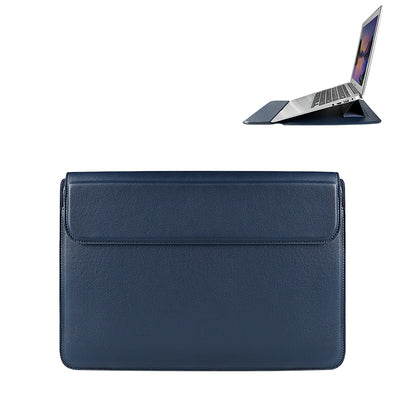 Geanta laptop Devia / MacBook Bracket Bag Ultra-thin 15,4'' Waterproof PU Leather Albastru