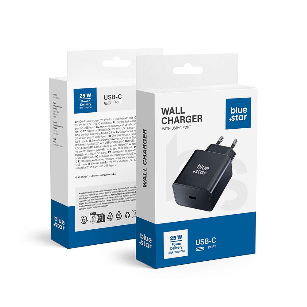 Incarcator Albastru Star Phone USB C Qc4.0 PD 3A 25W Negru