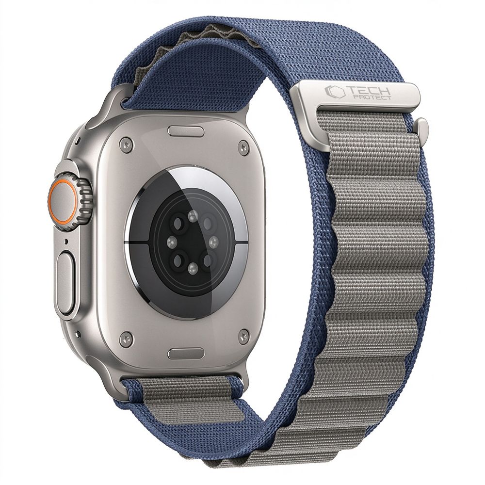 Curea Tech-protect Nylon Pro Apple Watch 8 / 9 / 10 / 11 / 12 / SE / Ultra (44 / 45 / 46 / 49 Mm) Navy/Gri