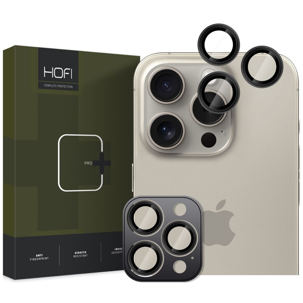 Folie camera Hofi Camring Pro+ iPhone 16 Pro / 16 Pro Max / 17 Pro / Max Negru