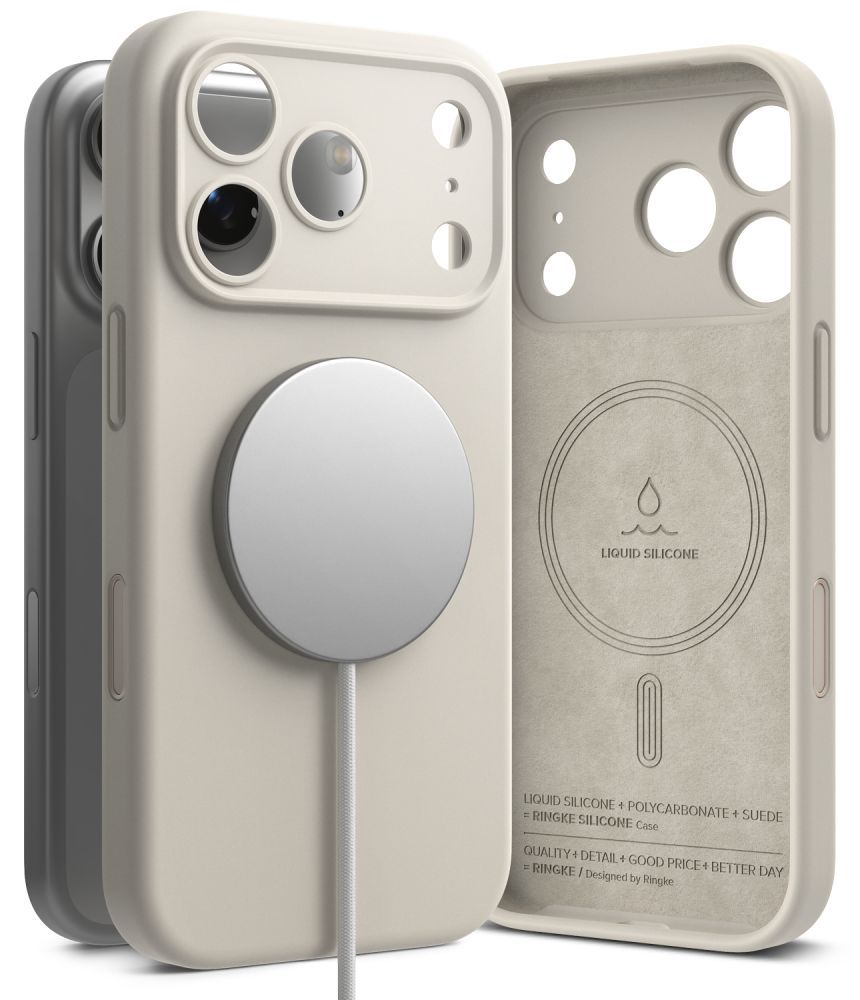 Husa Ringke Silicone Magnetic Magsafe iPhone 18 Pro Max Stone