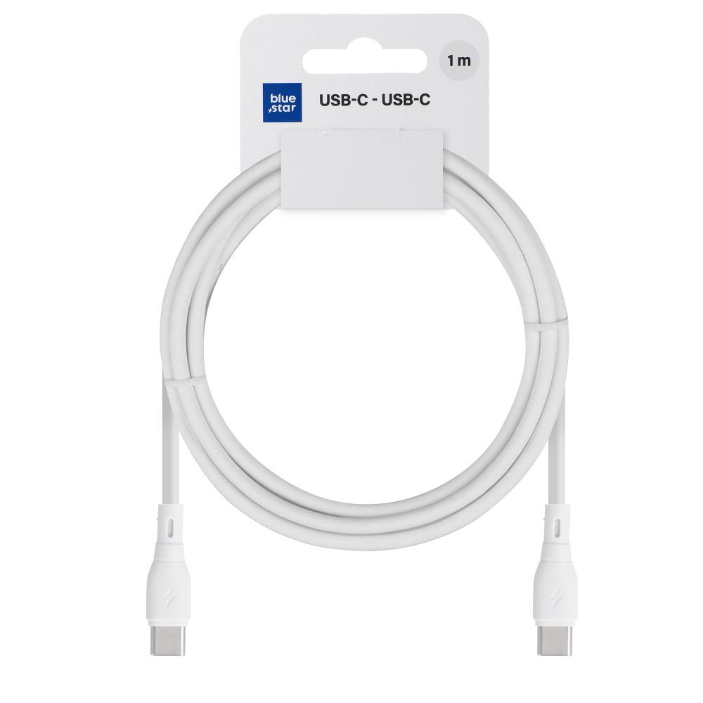 Cablu Albastru Star USB C To USB C 3A 60W ECO 1 M Alb
