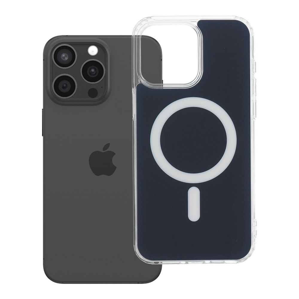 Husa Transparent Fusion Mag pentru iPhone 15 PRO MAX Compatible cu Magsafe Bleumarin