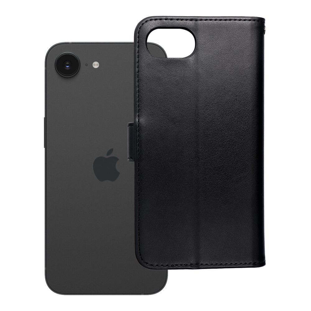 Husa Mezzo Book Flip pentru iPhone 16e (SE 4 2025) Teddy Bear Negru